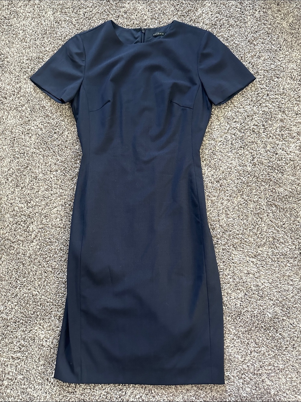 ANTONIO MELANI Navy Short-Sleeve Sheath Dress